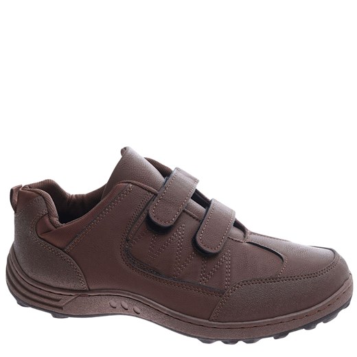 Męskie buty sportowe na rzepy Brązowe /E9-2 17375 T289/ ze sklepu Pantofelek24.pl w kategorii Buty sportowe męskie - zdjęcie 179164855