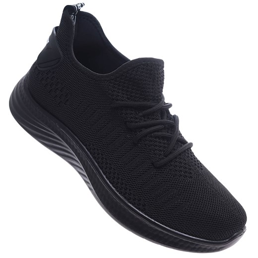 Wsuwane ażurowe czarne męskie buty sportowe /G4-1 17393 GF285/ ze sklepu Pantofelek24.pl w kategorii Buty sportowe męskie - zdjęcie 179164905