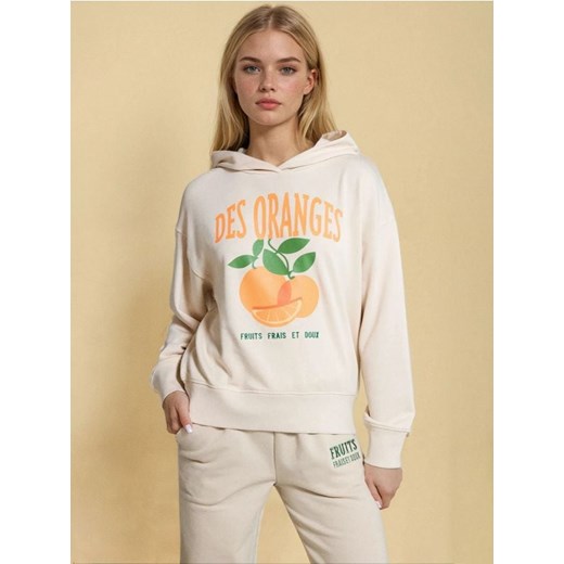 Sinsay - Bluza hoodie - kremowy ze sklepu Sinsay w kategorii Bluzy damskie - zdjęcie 179167096