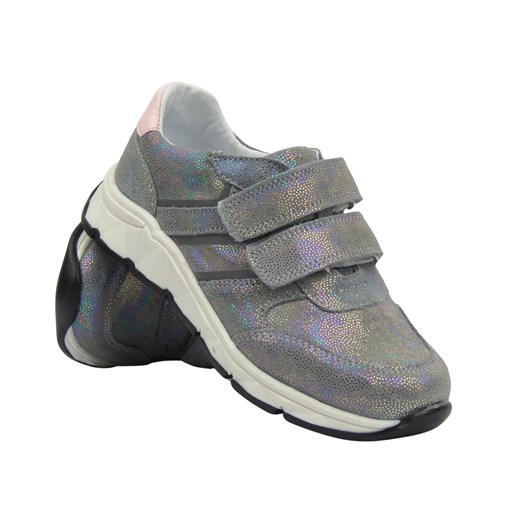 Buty sportowe dziecięce na rzepy - Jamet 395, srebrne ze sklepu ulubioneobuwie w kategorii Buty sportowe dziecięce - zdjęcie 179167469