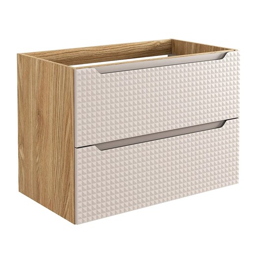 Beżowa szafka łazienkowa z szufladami 80 cm - Montans 9X ze sklepu Edinos.pl w kategorii Szafki i regały łazienkowe - zdjęcie 179170978