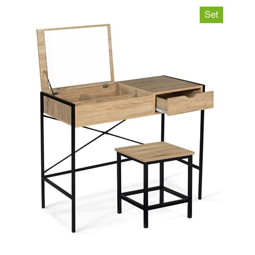 IDOMYA Essentials 2-częściowy zestaw &quot;Alana&quot; w kolorze jasnobrązowo-czarnym ze sklepu Limango Polska w kategorii Meble - zdjęcie 179171399