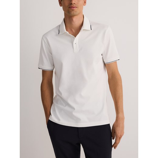 Reserved - Koszulka polo regular fit - złamana biel ze sklepu Reserved w kategorii T-shirty męskie - zdjęcie 179172987