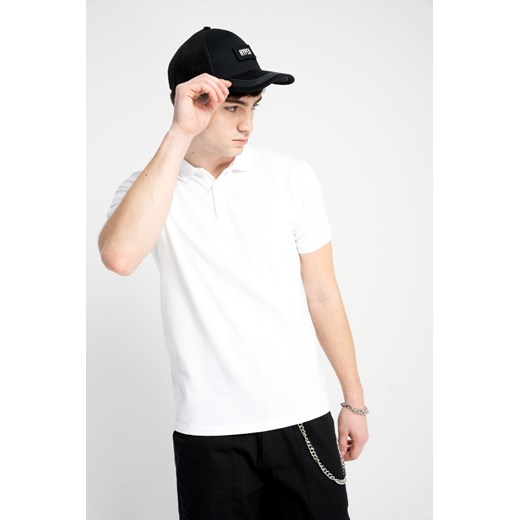 Biała koszulka polo z krótkim rękawem, rozmiar - 140, kolor - biały ze sklepu REPORTER w kategorii T-shirty chłopięce - zdjęcie 179173735