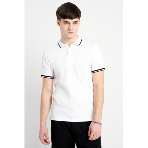 Biała koszulka polo z krótkim rękawem, rozmiar - 140, kolor - biały ze sklepu REPORTER w kategorii T-shirty chłopięce - zdjęcie 179173736