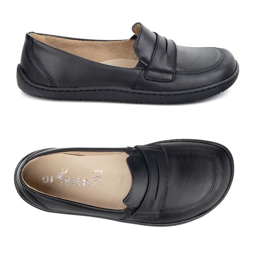 BAREFOOT Eleganckie Damskie minimalistyczne mokasyny skórzane 1280 czarne lico ze sklepu butyolivier w kategorii Półbuty damskie - zdjęcie 179174288