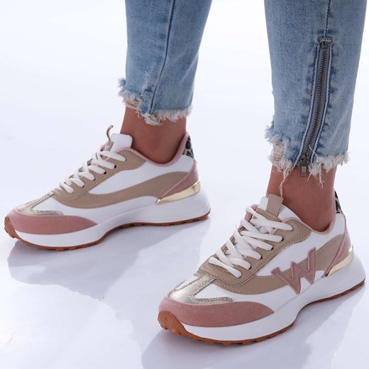 Biało różowe buty sportowe /G5-1 17330 T230/ ze sklepu Pantofelek24.pl w kategorii Buty sportowe damskie - zdjęcie 179174319