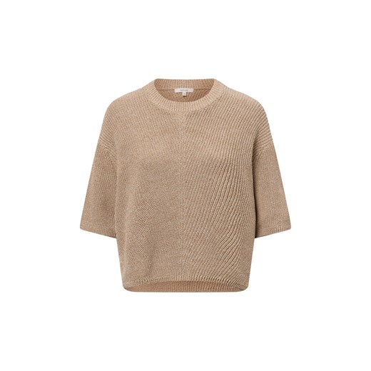 Opus Damski sweter z krótkim rękawem z dzianiny - Paudie Kobiety wielbłądzi marmurkowy ze sklepu vangraaf w kategorii Swetry damskie - zdjęcie 179179525