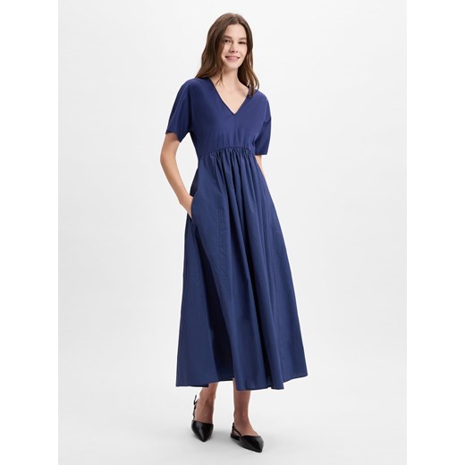 Weekend Max Mara Damska sukienka na co dzień - Bronzo Kobiety Bawełna granatowy jednolity ze sklepu vangraaf w kategorii Sukienki - zdjęcie 179179548