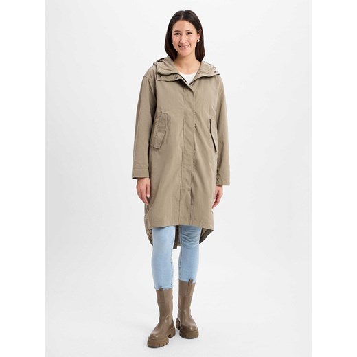 Ragwear Damski płaszcz z dżerseju - Sinatry Kobiety Bawełna trzcinowy jednolity ze sklepu vangraaf w kategorii Płaszcze damskie - zdjęcie 179179558
