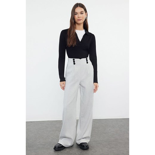 trendyol Spodnie w kolorze jasnoszarym Trendyol 34 wyprzedaż Limango Polska