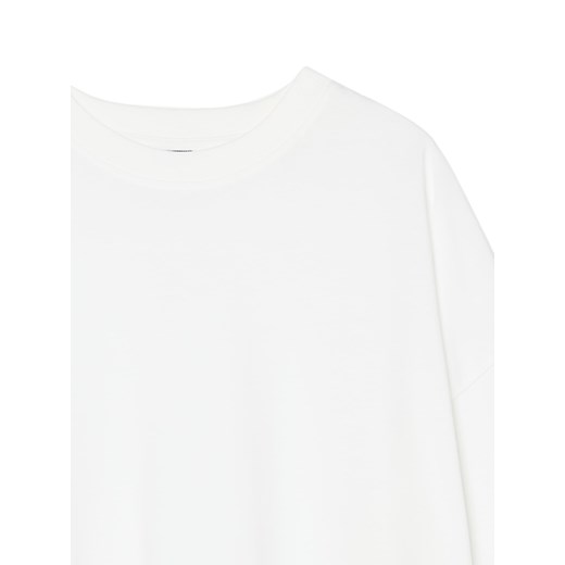 Cropp - Biały basicowy T-shirt o kroju boxy - biały Cropp XS Cropp
