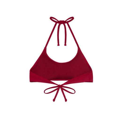 Cropp - Gładka bordowa góra od bikini - kasztanowy Cropp S Cropp