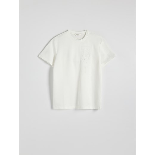 Reserved - T-shirt comfort fit - złamana biel Reserved S Reserved