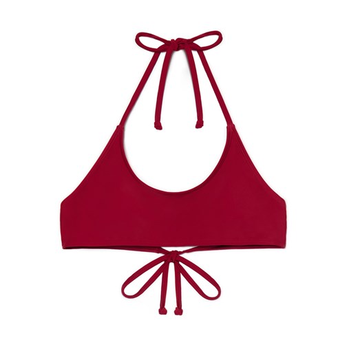 Cropp - Gładka bordowa góra od bikini - kasztanowy Cropp XL Cropp