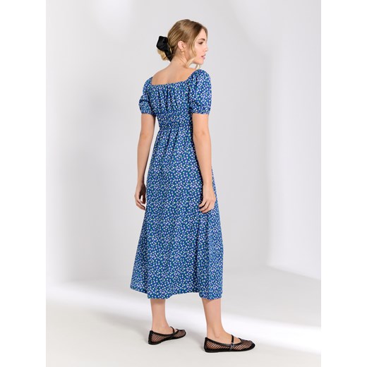 Sinsay - Sukienka midi w kwiaty - wielobarwny Sinsay S Sinsay