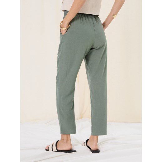 Sinsay - Wiskozowe spodnie carrot - zielony Sinsay XXL Sinsay
