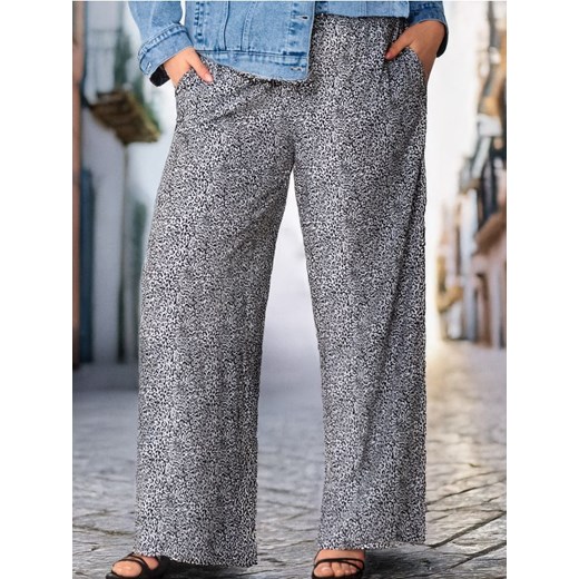 Sinsay - Wiskozowe spodnie wide leg PLUS SIZE - wielobarwny ze sklepu Sinsay w kategorii Spodnie damskie - zdjęcie 179180866