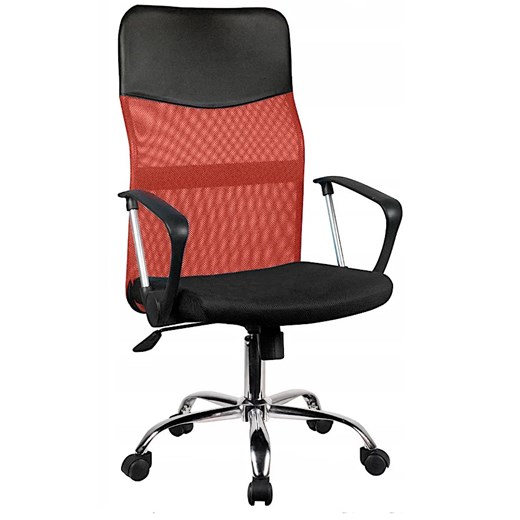Czerwone ergonomiczne krzesło obrotowe do biurka - Bevo ze sklepu Edinos.pl w kategorii Krzesła - zdjęcie 179181556