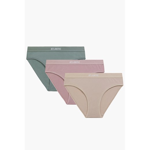 Figi Atlantic 3CLP-012 3-pack beż/różowy/zielony ze sklepu kontri.pl w kategorii Majtki damskie - zdjęcie 179183635
