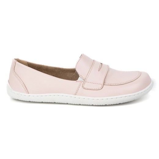 Olivier Barefoot Eleganckie Damskie minimalistyczne mokasyny skórzane 1280 pudrowy róż różowe ze sklepu ButyModne.pl w kategorii Mokasyny damskie - zdjęcie 179183887