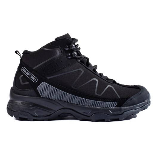 Sportowe buty trekkingowe damskie z wysoką cholewką DK czarne ze sklepu ButyModne.pl w kategorii Buty trekkingowe damskie - zdjęcie 179184337