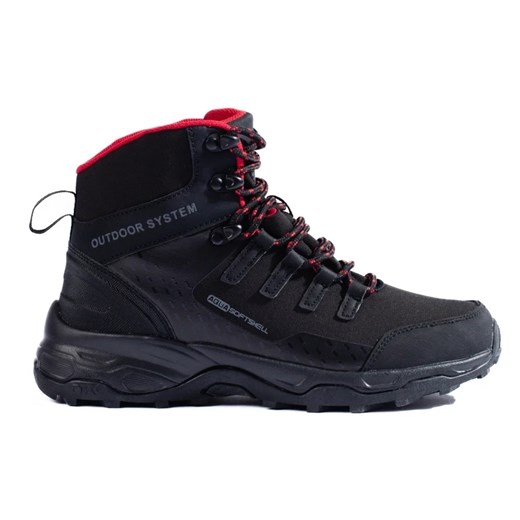 Wygodne buty trekkingowe damskie z wysoką cholewką DK czarne ze sklepu ButyModne.pl w kategorii Buty trekkingowe damskie - zdjęcie 179184339