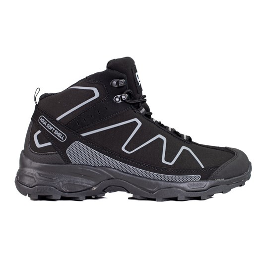 Wysokie sznurowane buty trekkingowe męskie DK czarne ze sklepu ButyModne.pl w kategorii Buty trekkingowe męskie - zdjęcie 179184346