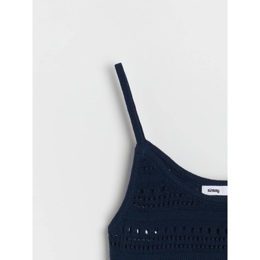 Bluzka damska Sinsay bawełniana casualowa z okrągłym dekoltem 