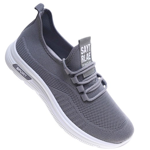 Wsuwane ażurowe szare męskie buty sportowe /A1-2 17762 GF285/ ze sklepu Pantofelek24.pl w kategorii Buty sportowe męskie - zdjęcie 179186158