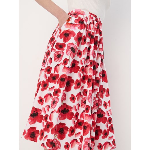 Spódnica Mohito casual midi czerwona bawełniana 