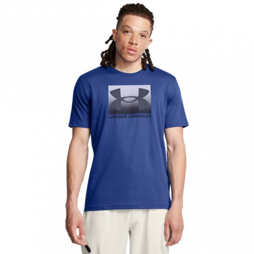 Męski t-shirt z nadrukiem Under Armour UA M Boxed Sports Updated Ss - niebieski ze sklepu Sportstylestory.com w kategorii T-shirty męskie - zdjęcie 179187008