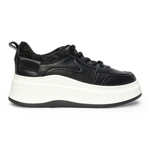 Damskie czarne sneakersy na grubej podeszwie ze sklepu ButyModne.pl w kategorii Buty sportowe damskie - zdjęcie 179187468