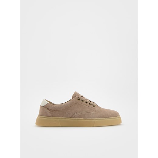 Reserved - Skórzane sneakersy - beżowy ze sklepu Reserved w kategorii Buty sportowe męskie - zdjęcie 179189855