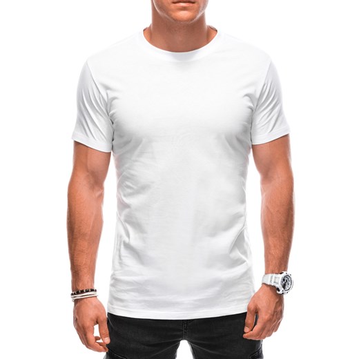 T-shirt męski basic EM-TSBS-0100 - biały ze sklepu Edoti w kategorii T-shirty męskie - zdjęcie 179190019