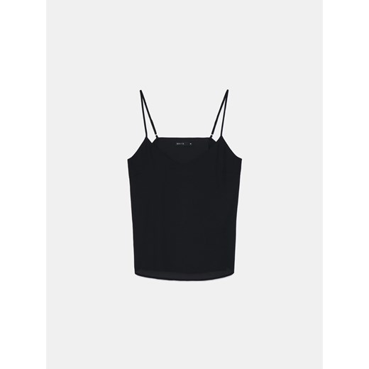 Mohito - Czarny top basic - czarny ze sklepu Mohito w kategorii Bluzki damskie - zdjęcie 179190099