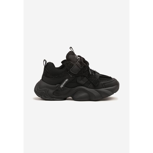Czarne Buty Sportowe Sneakersy  na Platformie z Tłoczeniem i Napisem Olriti ze sklepu renee.pl w kategorii Buty sportowe dziecięce - zdjęcie 179191389