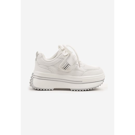 Białe Buty Sportowe Sneakersy na Platformie z Dodatkowym Zapięciem na Rzep Dorriti ze sklepu renee.pl w kategorii Buty sportowe dziecięce - zdjęcie 179191479