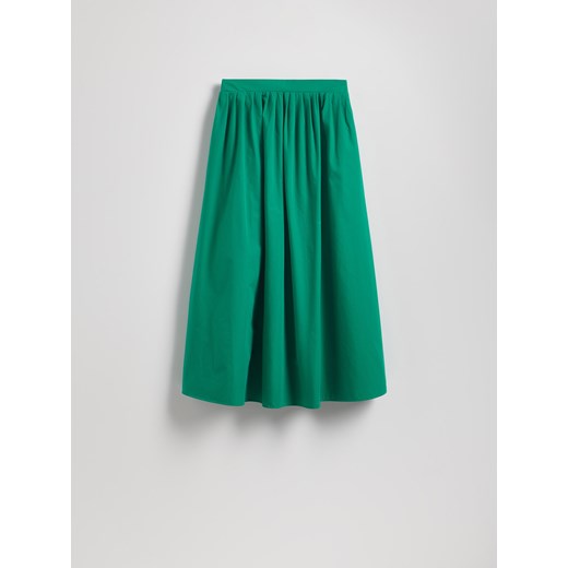 Reserved - Spódnica midi z zakładkami - zielony Reserved XXL Reserved