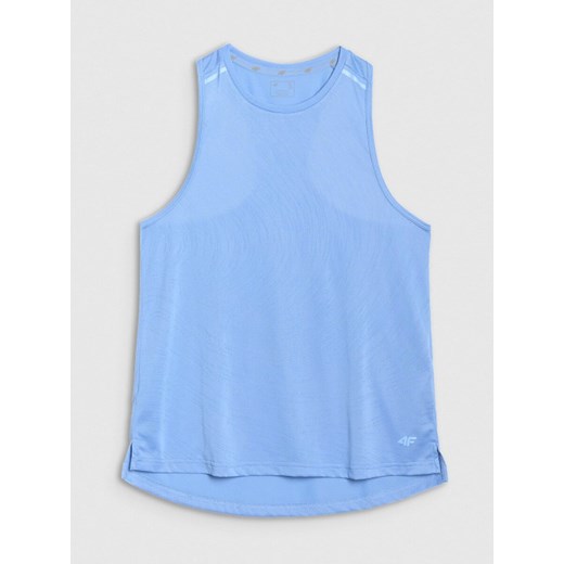Damski top do biegania 4F 4FWSS25TFSLF427 - niebieski ze sklepu Sportstylestory.com w kategorii Bluzki damskie - zdjęcie 179192408