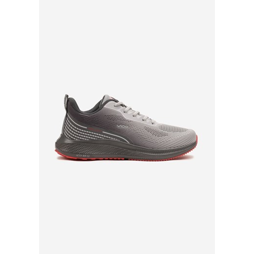 Szaro-Czerwone Buty Sportowe Sneakersy z Siateczki na Piankowej Podeszwie Saralia ze sklepu born2be.pl w kategorii Buty sportowe męskie - zdjęcie 179193525