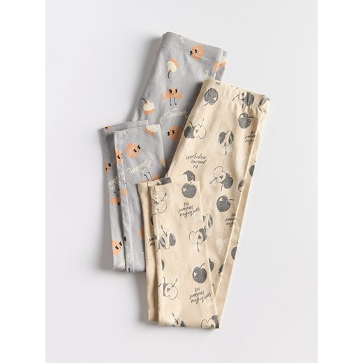 Reserved - Bawełniane legginsy 2 pack - wielobarwny ze sklepu Reserved w kategorii Spodnie dziewczęce - zdjęcie 179195287