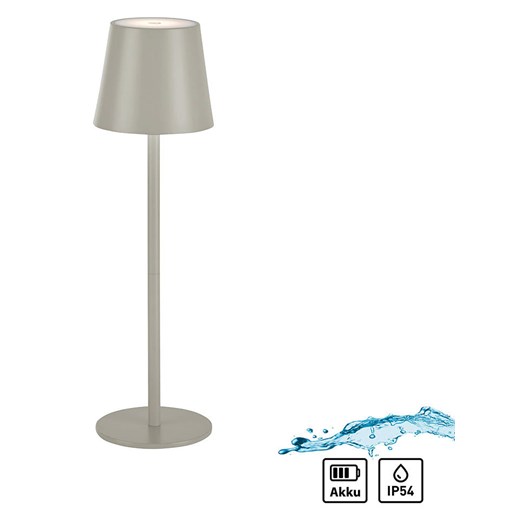 Just Light Lampa stołowa LED &quot;Euria&quot; w kolorze szarym - wys. 37 x Ø 11 cm ze sklepu Limango Polska w kategorii Lampy stołowe - zdjęcie 179200119