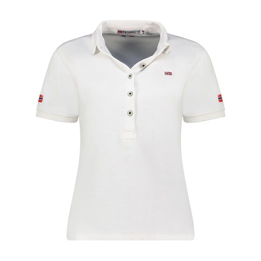 Geographical Norway Koszulka polo &quot;Kars&quot; w kolorze białym ze sklepu Limango Polska w kategorii Bluzki damskie - zdjęcie 179200387