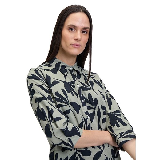 Sukienka BETTY BARCLAY z długim rękawem z kołnierzykiem w kwiaty koszulowa