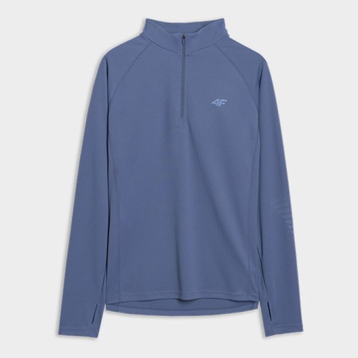 Męski longsleeve do biegania w terenie 4F 4FWSS25TFLOM327 - niebieski ze sklepu Sportstylestory.com w kategorii T-shirty męskie - zdjęcie 179204098