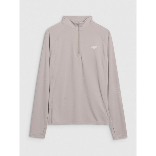 Męski longsleeve do biegania w terenie 4F 4FWSS25TFLOM327 - szary ze sklepu Sportstylestory.com w kategorii T-shirty męskie - zdjęcie 179204107