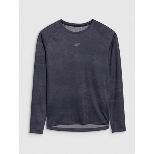 Damski longsleeve kolarski 4F 4FWSS25TFLOF344 - granatowy ze sklepu Sportstylestory.com w kategorii Bluzki damskie - zdjęcie 179204137