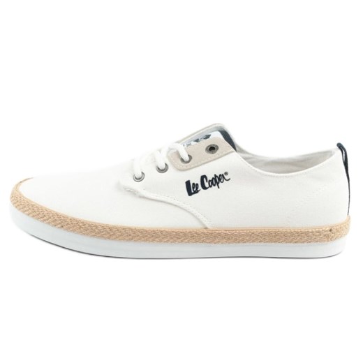 Buty Lee Cooper LCW-25-02-3252M trampki espadryle męskie białe ze sklepu ButyModne.pl w kategorii Trampki męskie - zdjęcie 179205987
