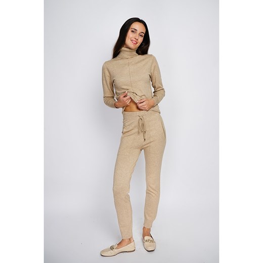 ASSUILI sweter damski kaszmirowy casual z golfem